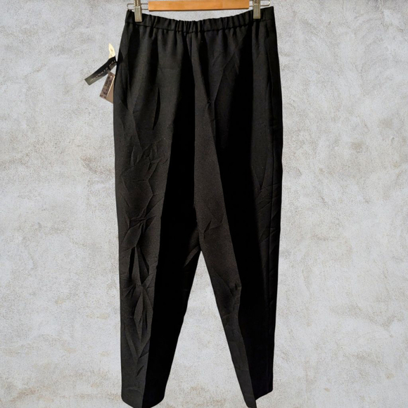 MORTON BERNARD | NWT 90s Vintage Black Polyester Trousers Size 10 - Picture 4 of 11